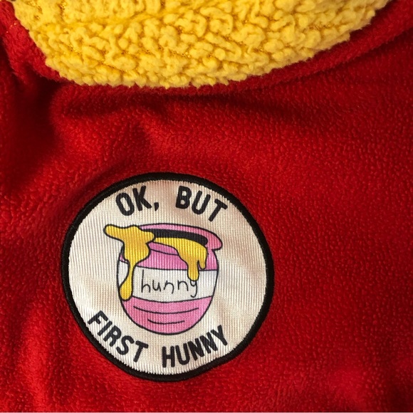 Disney Winnie the Pooh Hooded Zip Costume Adult One Piece Pajamas no size S-M - Picture 3 of 9